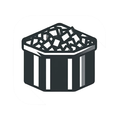 Container filled with concrete